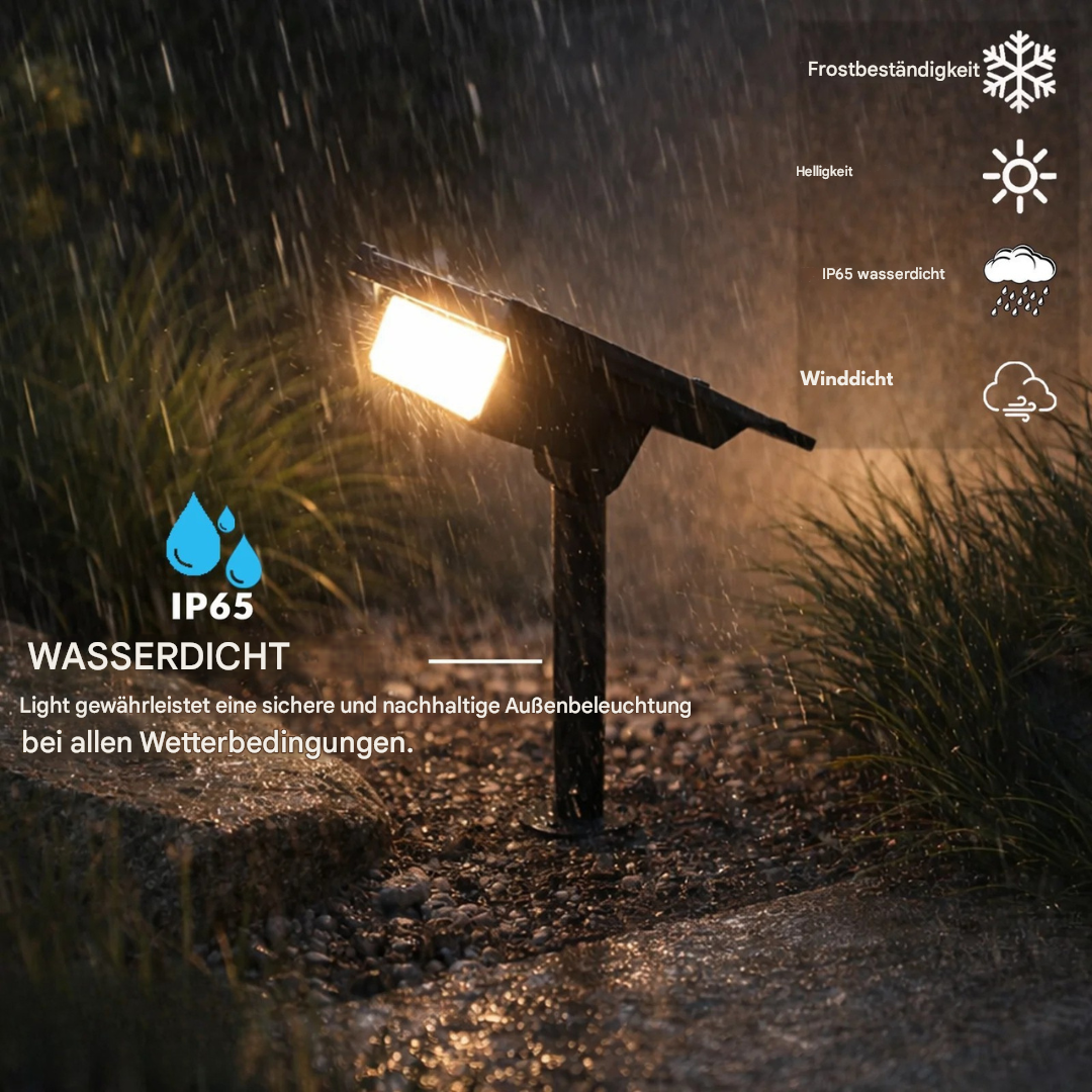 SOLARIFY Solar Garden Spotlight – Adjustable LED Outdoor Floodlight IP65 Waterproof 150° Beam 3 Brightness Modes