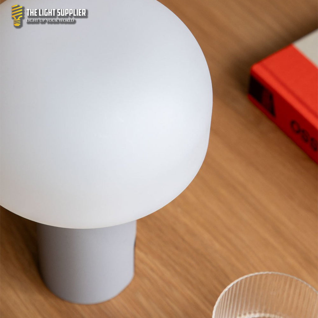 AMBIENTIFY Jadzia Cordless LED Table Lamp – Rechargeable Aluminium Polyethylene Touch Dimmer USB-C Wireless Indoor