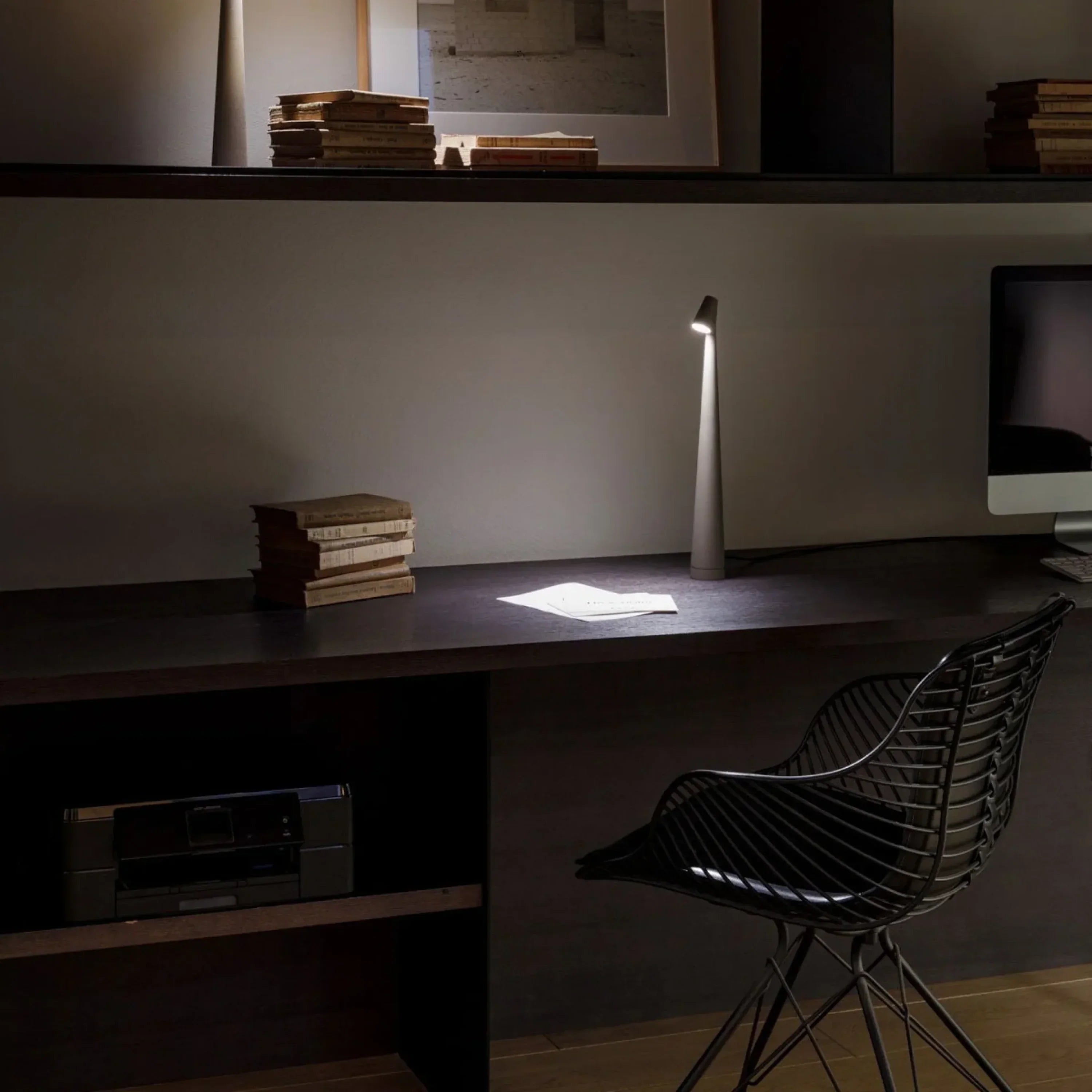 AMBIENTIFY Lumira Wireless LED Table & Floor Lamp – Rechargeable 12h Battery USB-C Metal Milkglass Minimalist Indoor