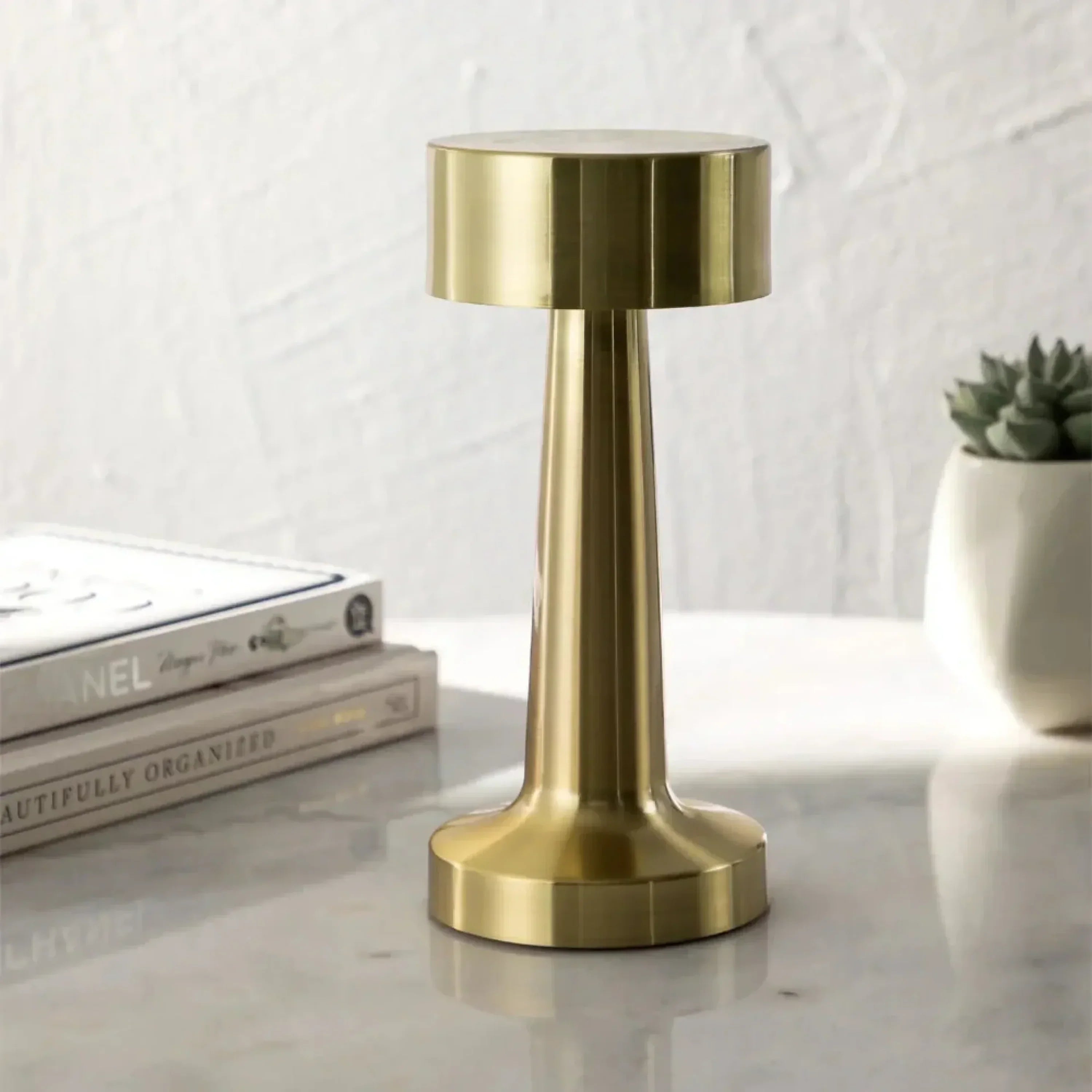 AMBIENTIFY Lunar Rechargeable LED Table Lamp – 5200mAh Dimmable 3 Brightness USB-C Battery Indicator Elegant Design