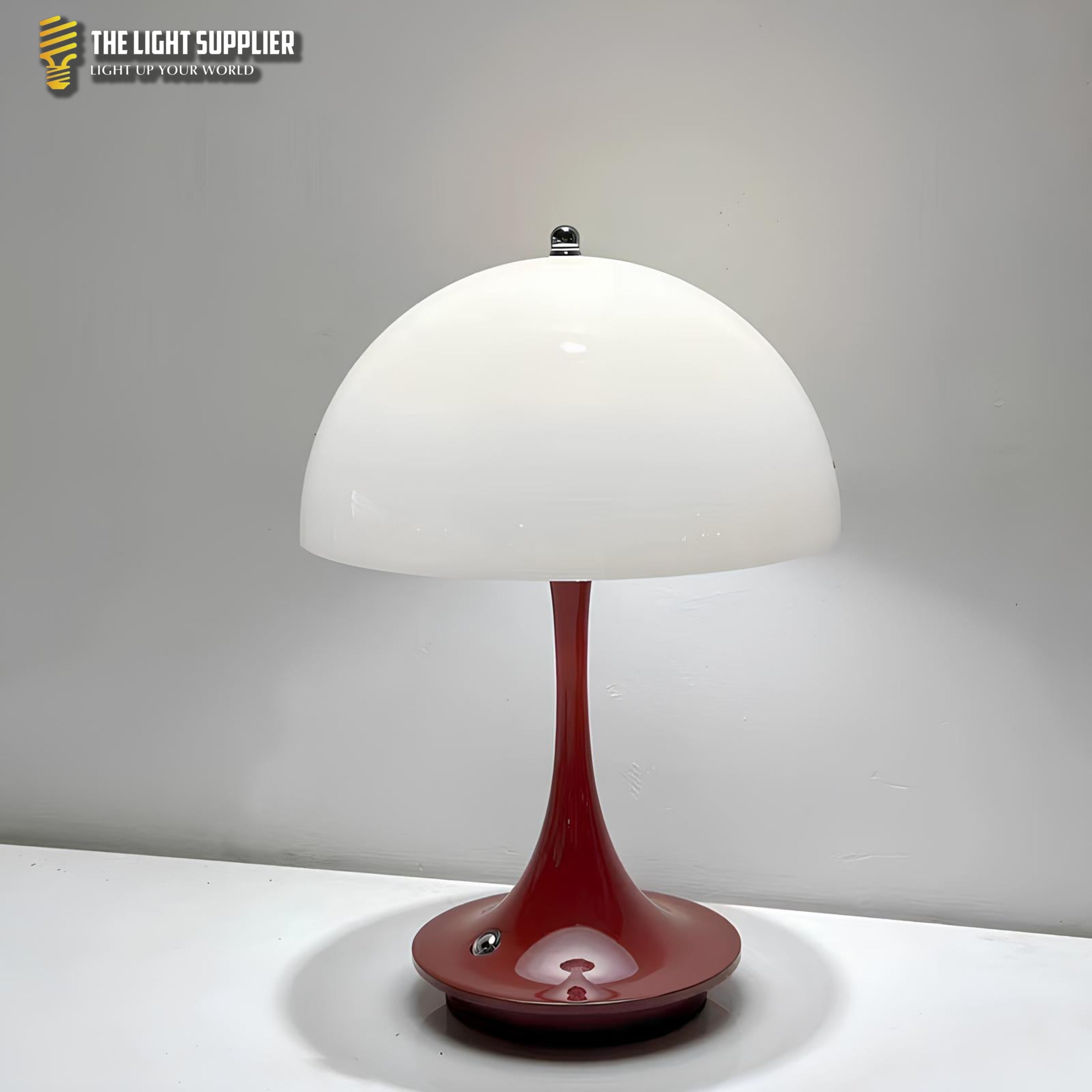 AMBIENTIFY Noelise Scandinavian Mushroom LED Table Lamp – Rechargeable 1800mAh Touch Switch USB-C Bedside Mood Light