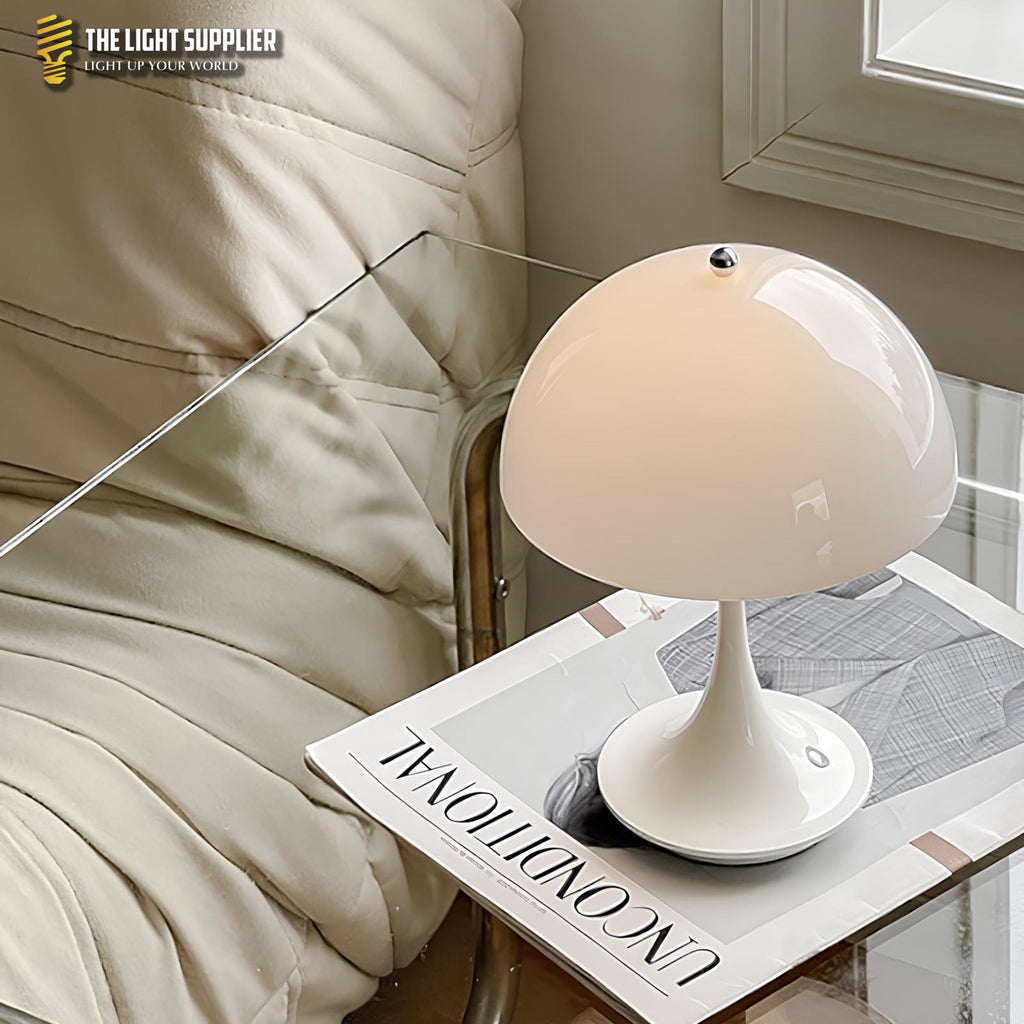 AMBIENTIFY Noelise Scandinavian Mushroom LED Table Lamp – Rechargeable 1800mAh Touch Switch USB-C Bedside Mood Light