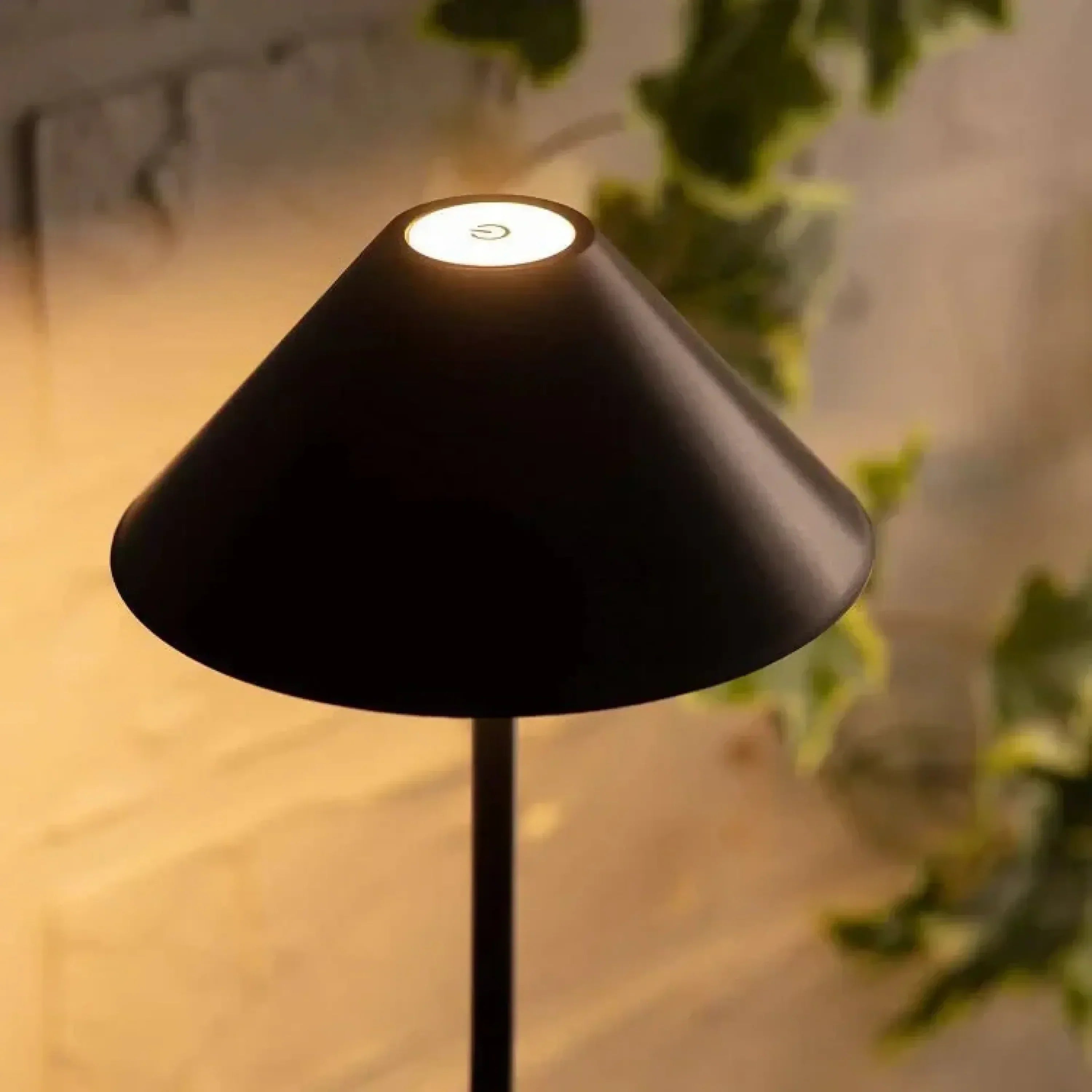 AMBIENTIFY Pytho Wireless Cone LED Table Lamp – 400lm 48 LED Touch Dimmer 1%–100% Rechargeable Minimalist Desk Light