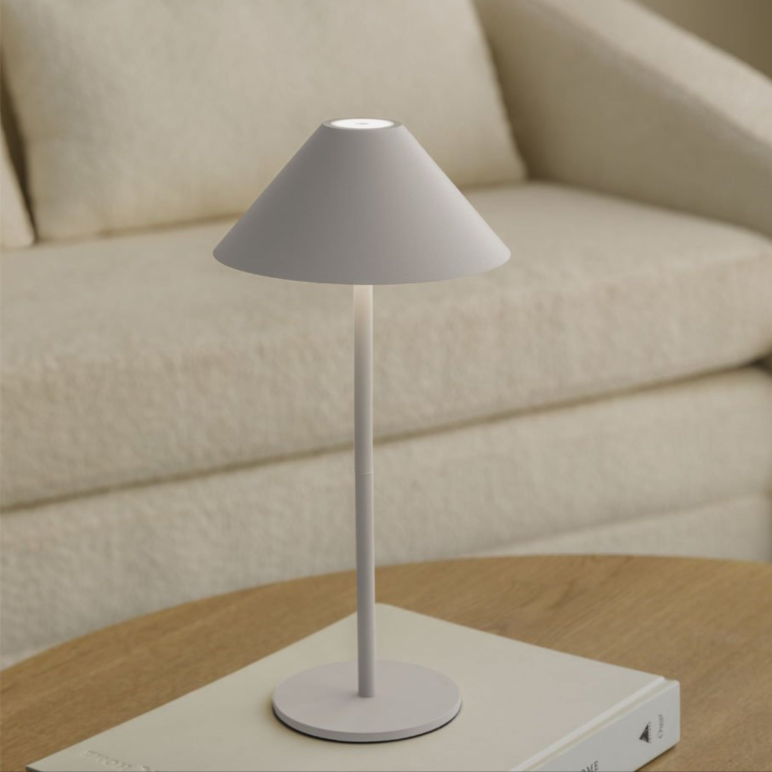 AMBIENTIFY Pytho Wireless Cone LED Table Lamp – 400lm 48 LED Touch Dimmer 1%–100% Rechargeable Minimalist Desk Light