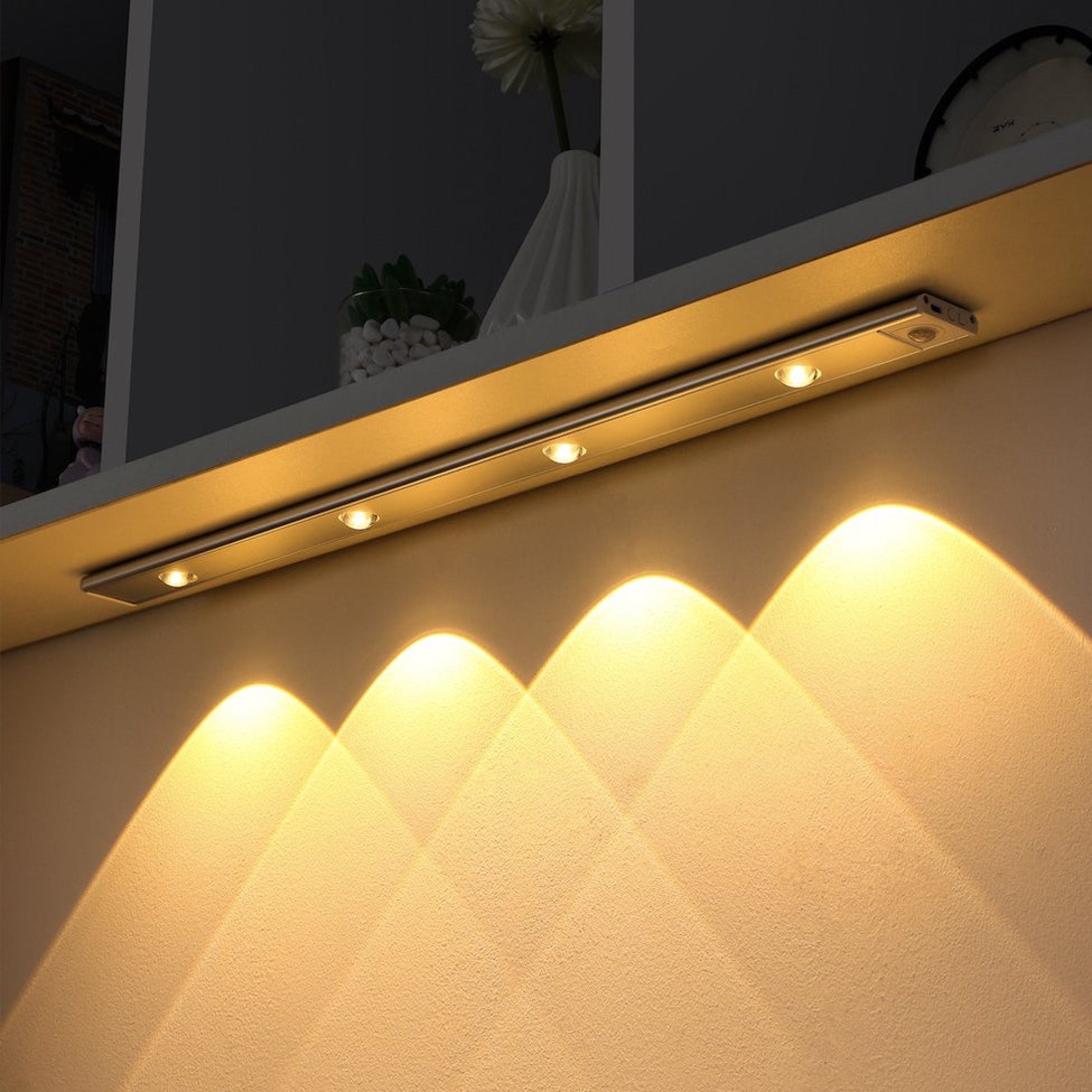 AMBIENTIFY Sora Wireless LED Motion Sensor Wall Light – Rechargeable 3 Light Modes Magnetic Self-Adhesive 3-Month Battery
