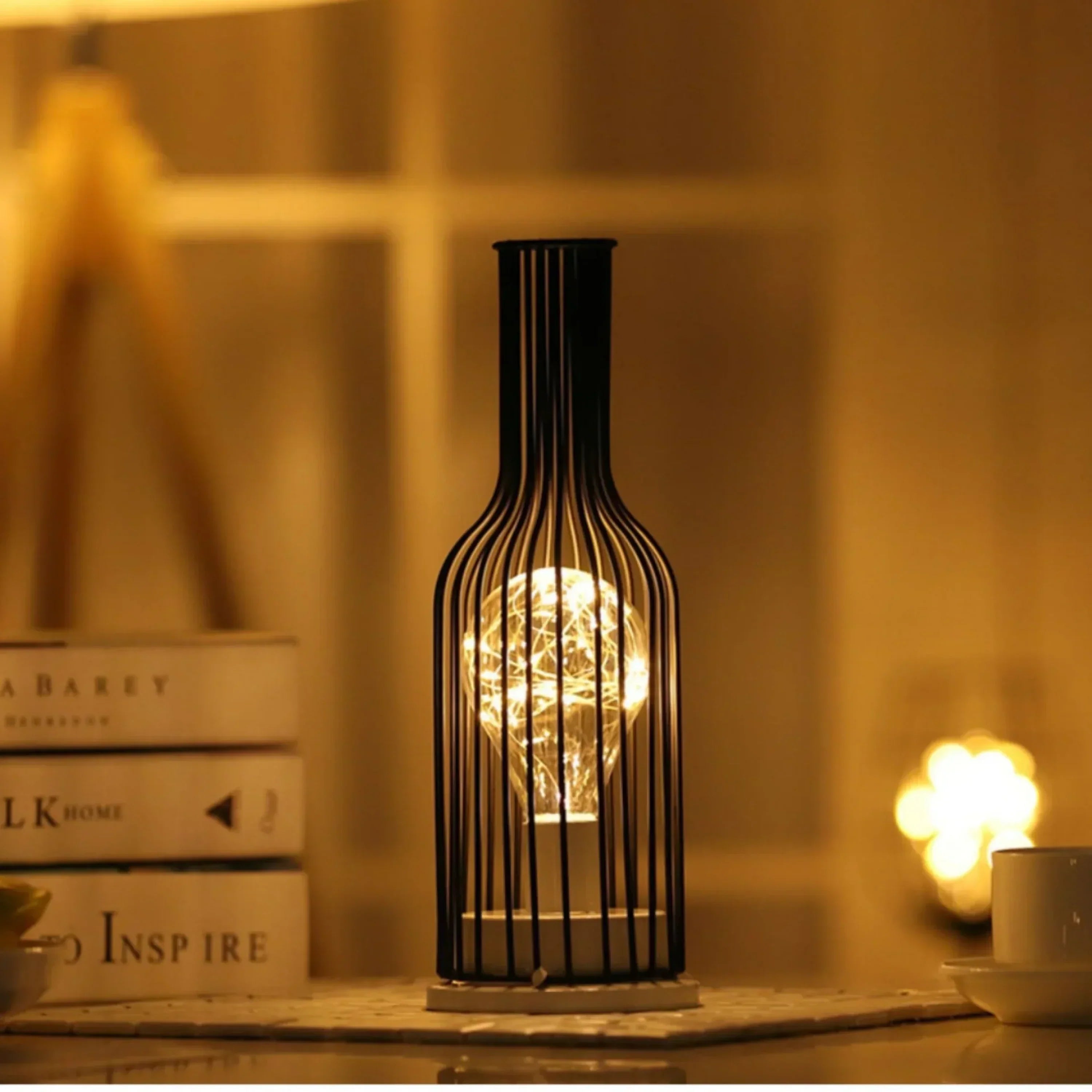 AMBIENTIFY Velora Wireless LED Mood Lamp Set – Rechargeable Steel Dimmable Cordless Atmosphere Table Light AAA