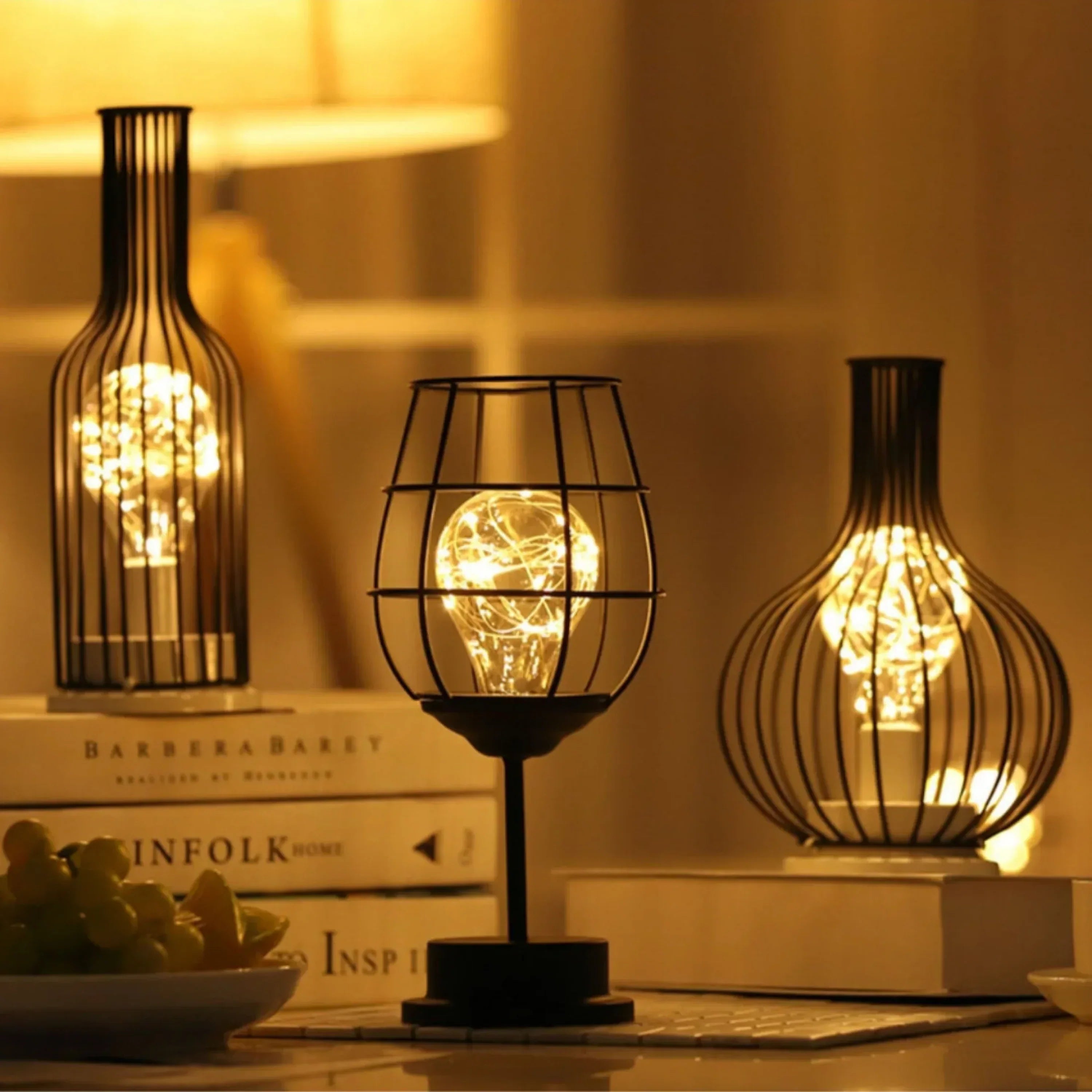 AMBIENTIFY Velora Wireless LED Mood Lamp Set – Rechargeable Steel Dimmable Cordless Atmosphere Table Light AAA