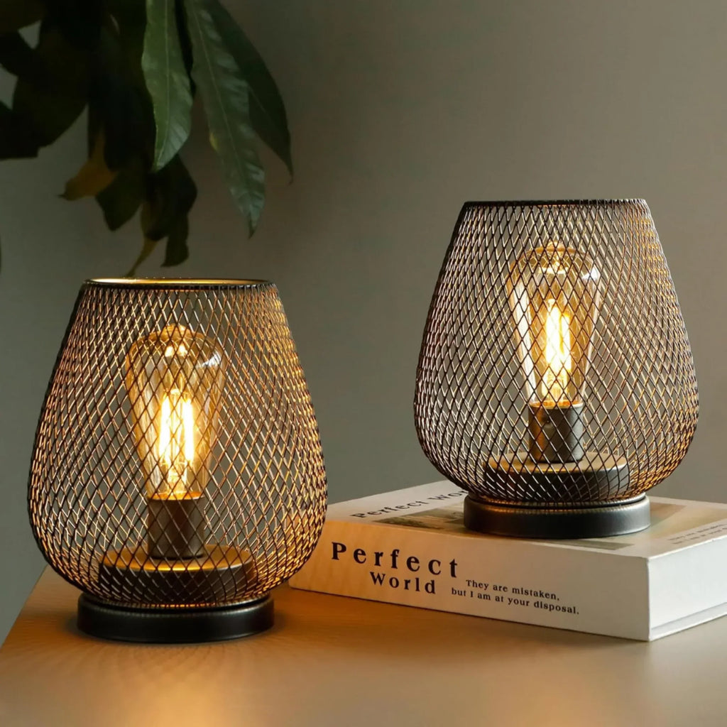 AMBIENTIFY Vira Wireless LED Lantern – Rechargeable Metal Indoor Outdoor Mood Light Dimmable Switch Portable