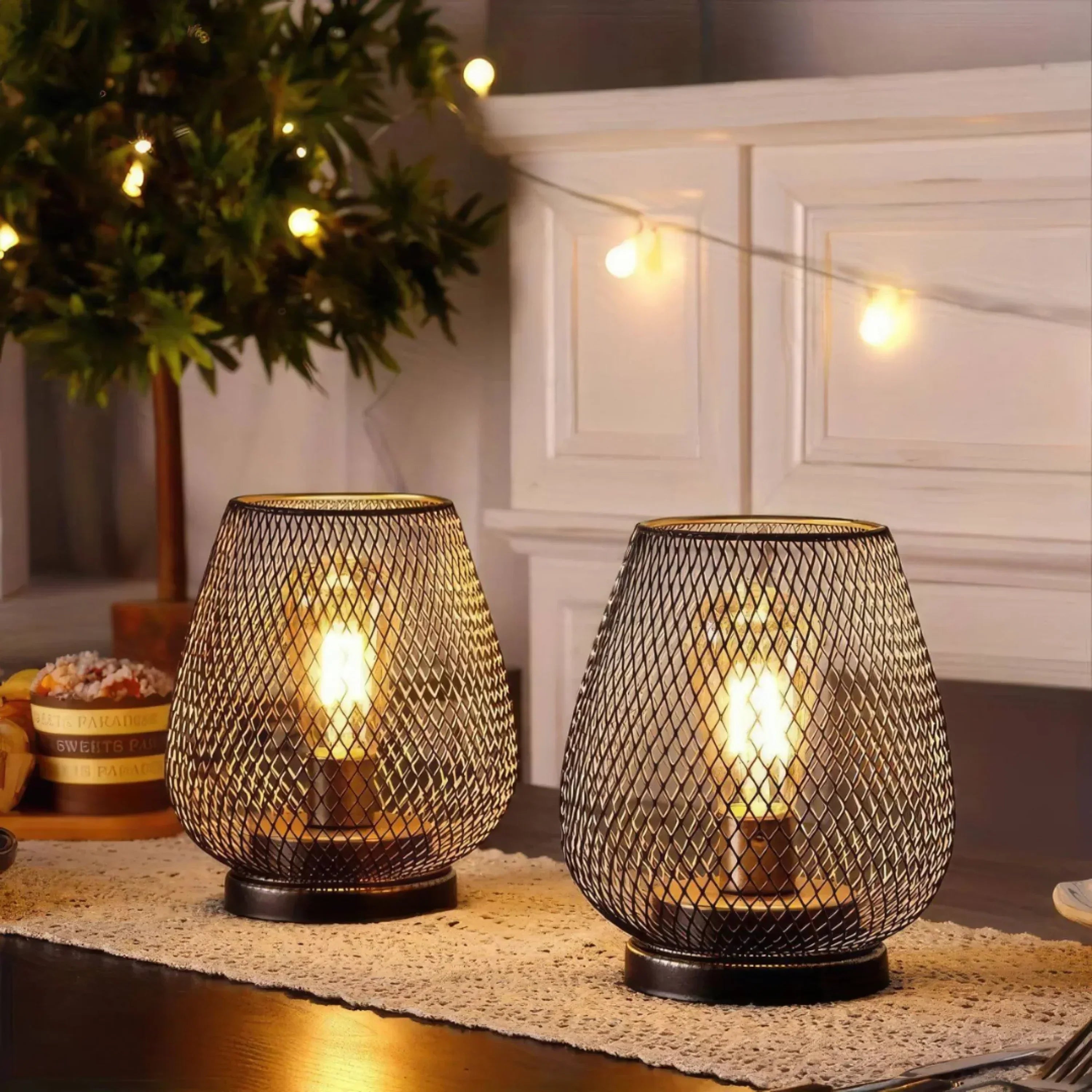AMBIENTIFY Vira Wireless LED Lantern – Rechargeable Metal Indoor Outdoor Mood Light Dimmable Switch Portable