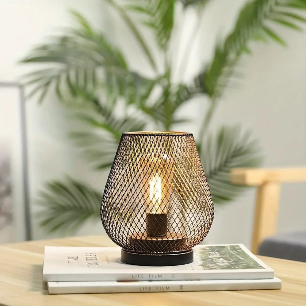 AMBIENTIFY Vira Wireless LED Lantern – Rechargeable Metal Indoor Outdoor Mood Light Dimmable Switch Portable