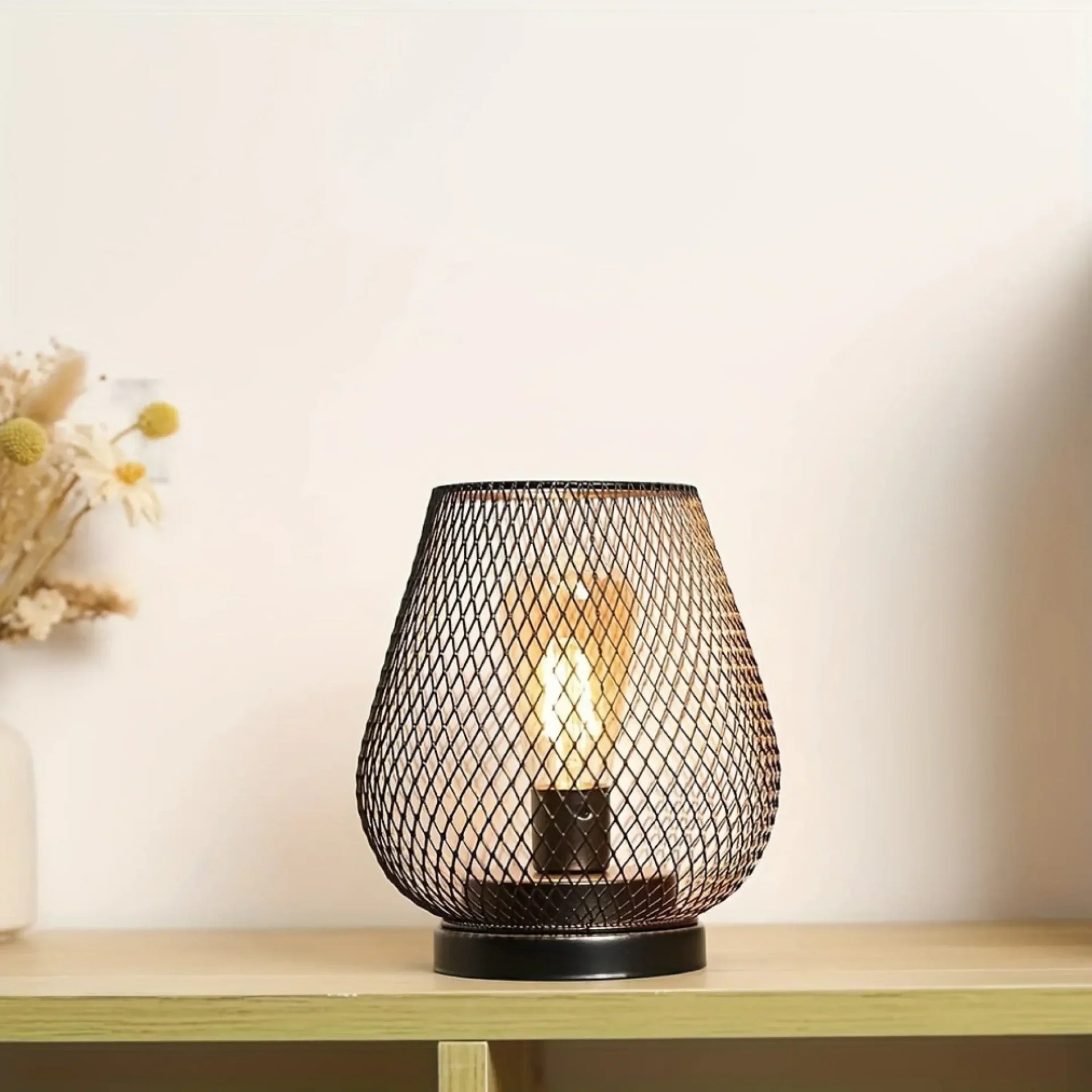 AMBIENTIFY Vira Wireless LED Lantern – Rechargeable Metal Indoor Outdoor Mood Light Dimmable Switch Portable