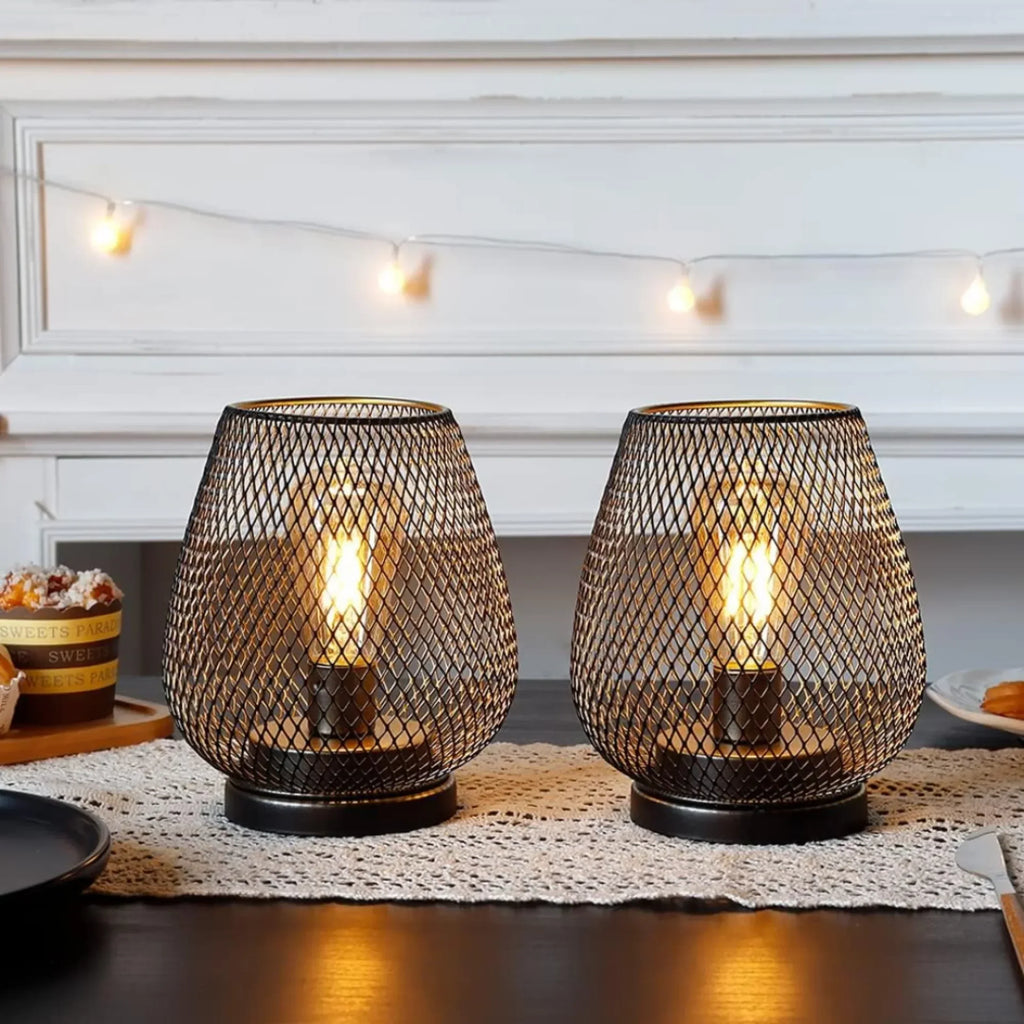 AMBIENTIFY Vira Wireless LED Lantern – Rechargeable Metal Indoor Outdoor Mood Light Dimmable Switch Portable