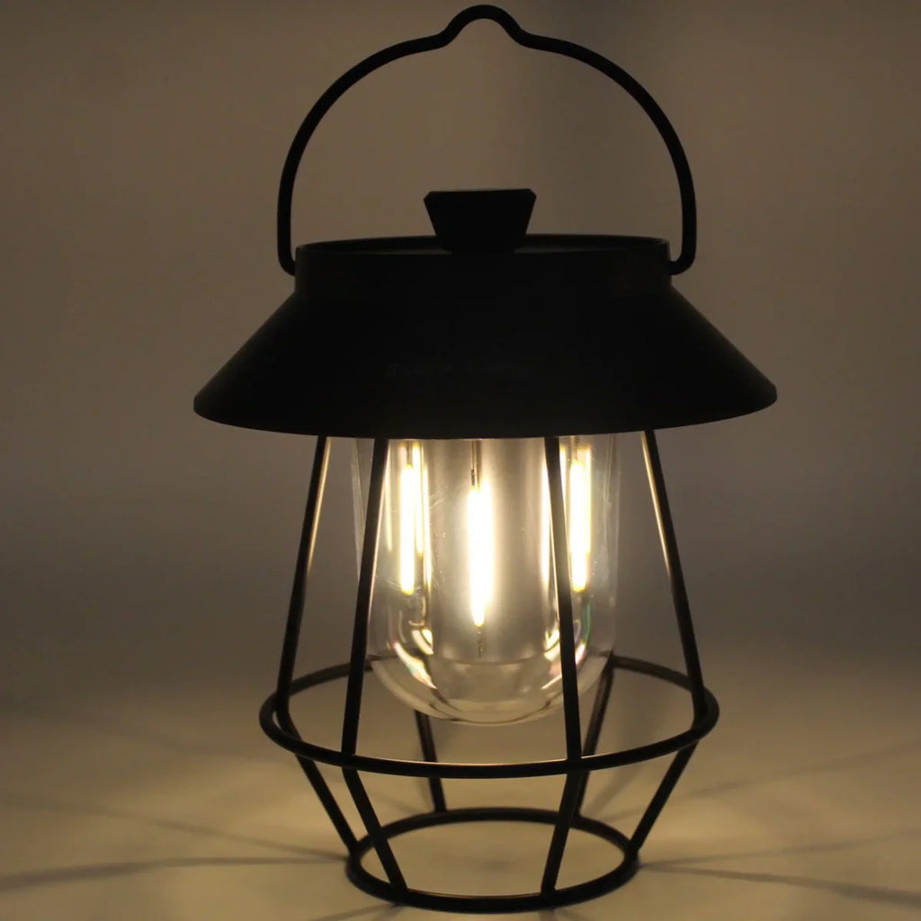 CAMPIFY Lantern Retro USB Rechargeable Camping Lantern – Compact Plastic Vintage Yellow LED Tent Light 10x15cm