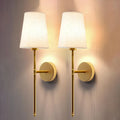 LUMIFY Cona Nordic Vintage Fabric Wall Lamp – Wireless Rechargeable Indoor Sconce Metal Shade 60cm