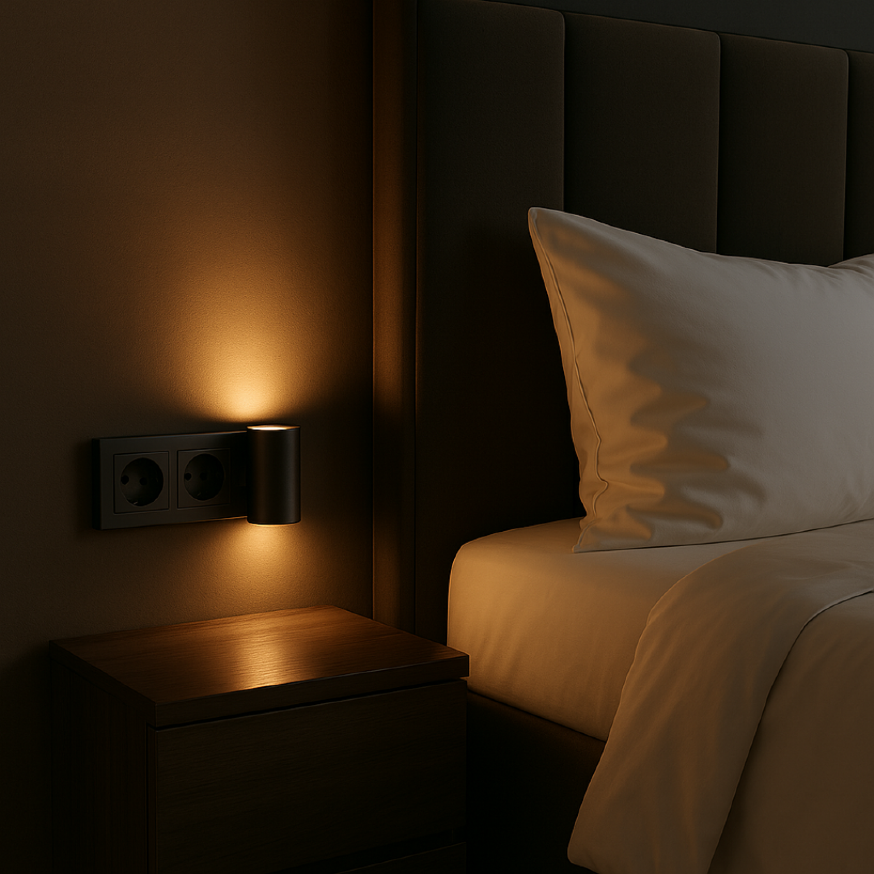 PLUGIFY One Dimmable LED Night Light Plug-In – Adjustable Brightness Modern Design Soft Ambient Bedroom Hallway Lamp
