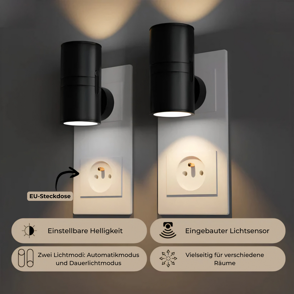 PLUGIFY One Dimmable LED Night Light Plug-In – Adjustable Brightness Modern Design Soft Ambient Bedroom Hallway Lamp