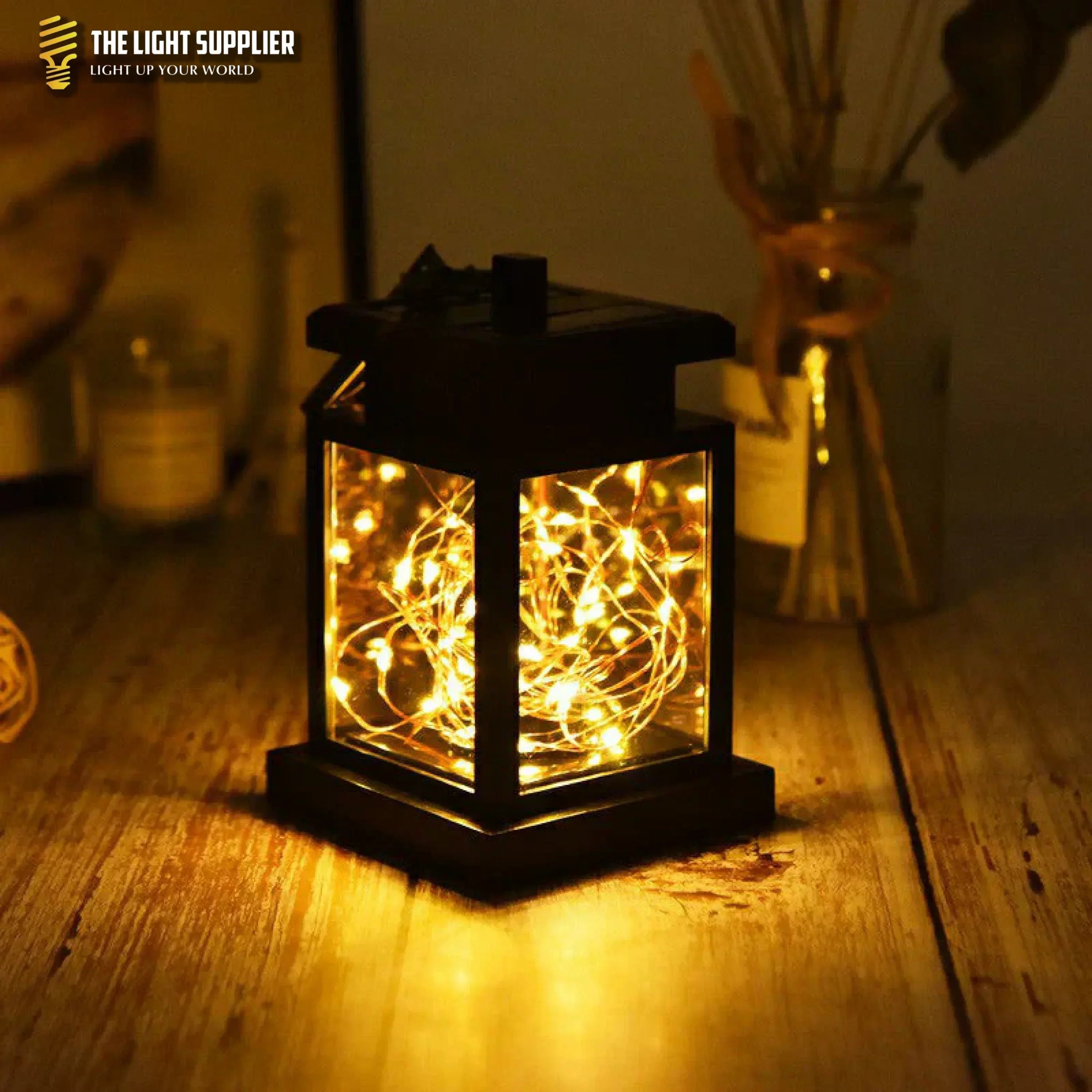 SOLARIFY Cube Solar Garden Lantern – Retro Outdoor LED Solar Light IP55 Waterproof Warm White Automatic