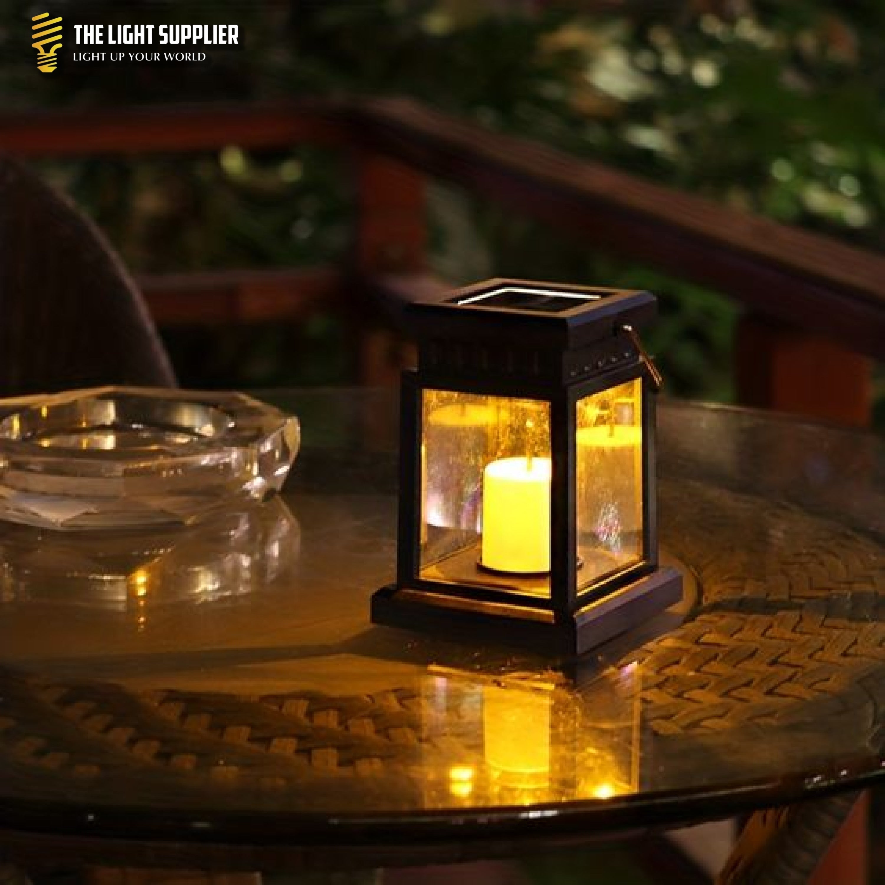 SOLARIFY Cube Solar Garden Lantern – Retro Outdoor LED Solar Light IP55 Waterproof Warm White Automatic