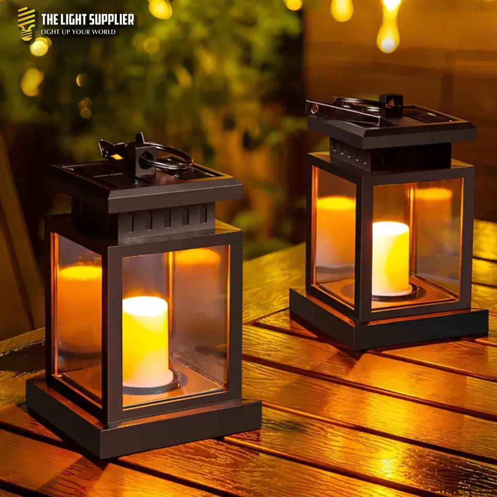 SOLARIFY Cube Solar Garden Lantern – Retro Outdoor LED Solar Light IP55 Waterproof Warm White Automatic