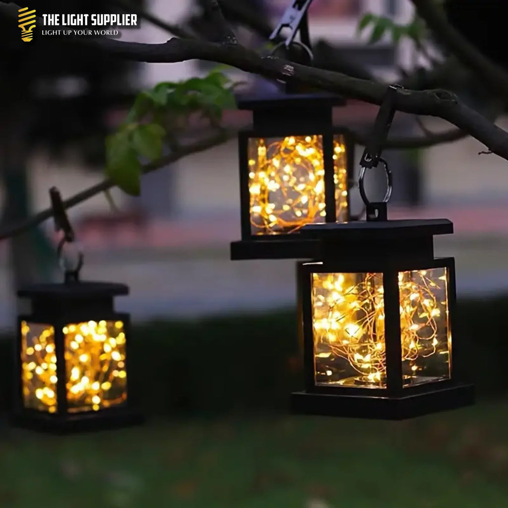 SOLARIFY Cube Solar Garden Lantern – Retro Outdoor LED Solar Light IP55 Waterproof Warm White Automatic