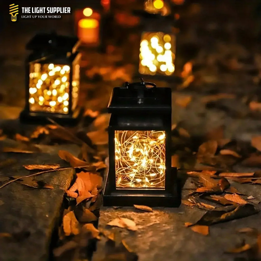 SOLARIFY Cube Solar Garden Lantern – Retro Outdoor LED Solar Light IP55 Waterproof Warm White Automatic