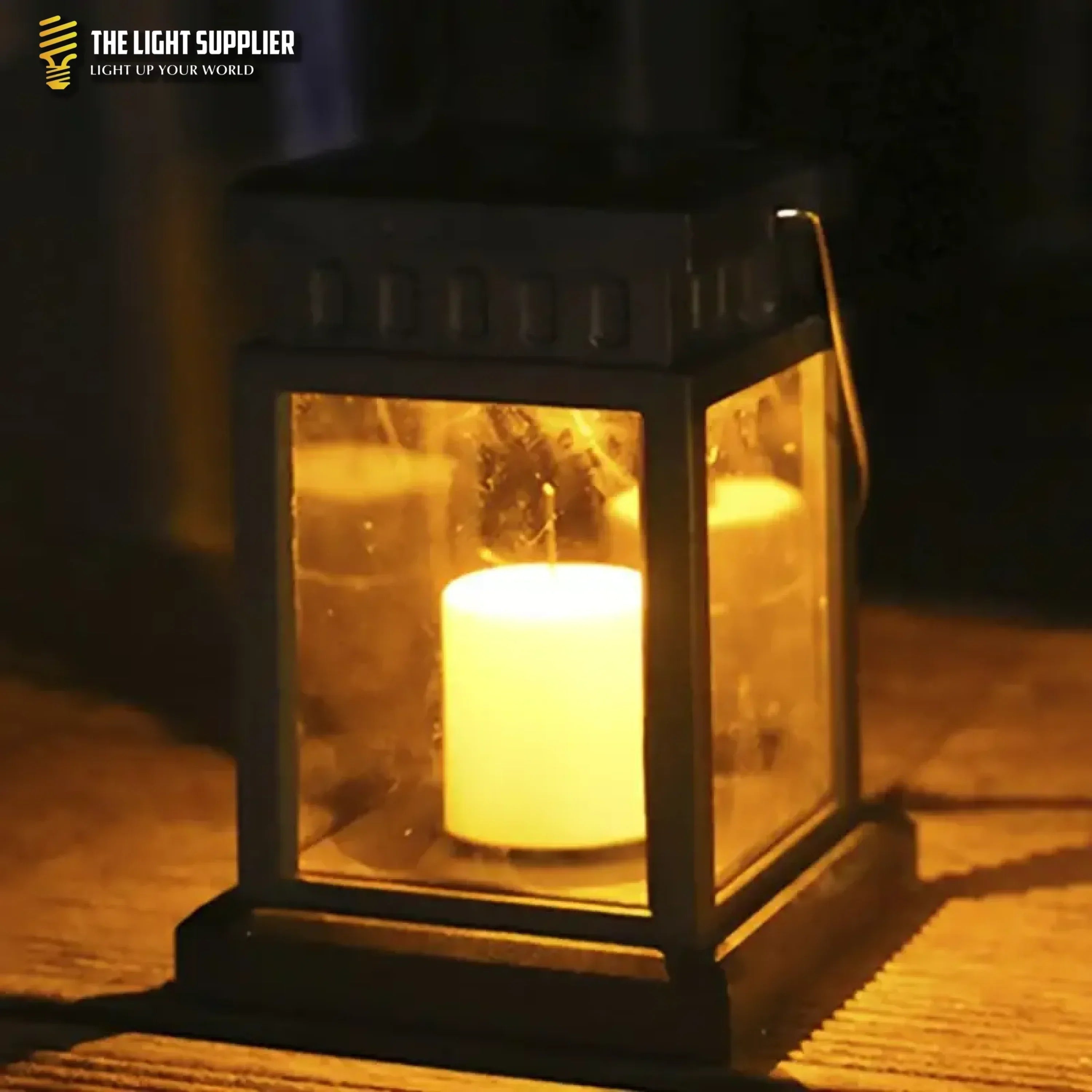 SOLARIFY Cube Solar Garden Lantern – Retro Outdoor LED Solar Light IP55 Waterproof Warm White Automatic
