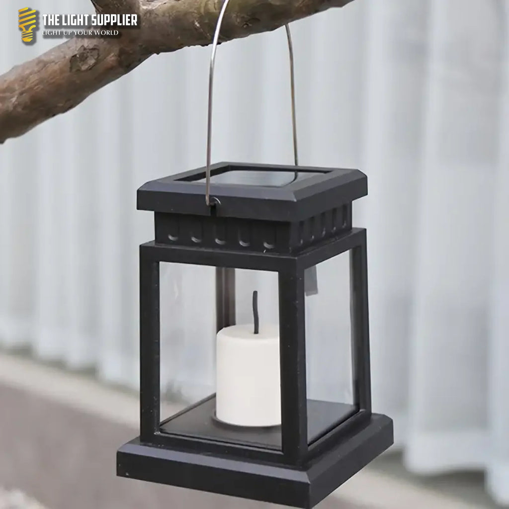 SOLARIFY Cube Solar Garden Lantern – Retro Outdoor LED Solar Light IP55 Waterproof Warm White Automatic
