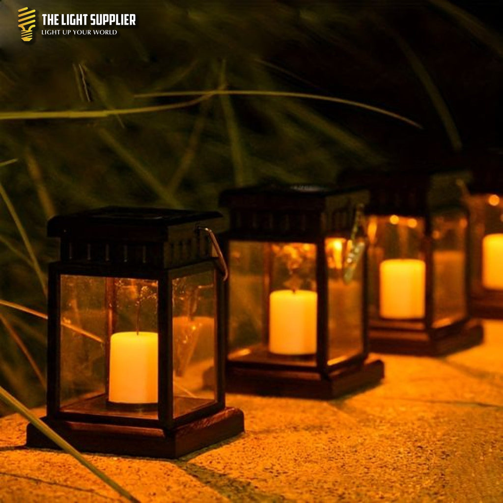 SOLARIFY Cube Solar Garden Lantern – Retro Outdoor LED Solar Light IP55 Waterproof Warm White Automatic