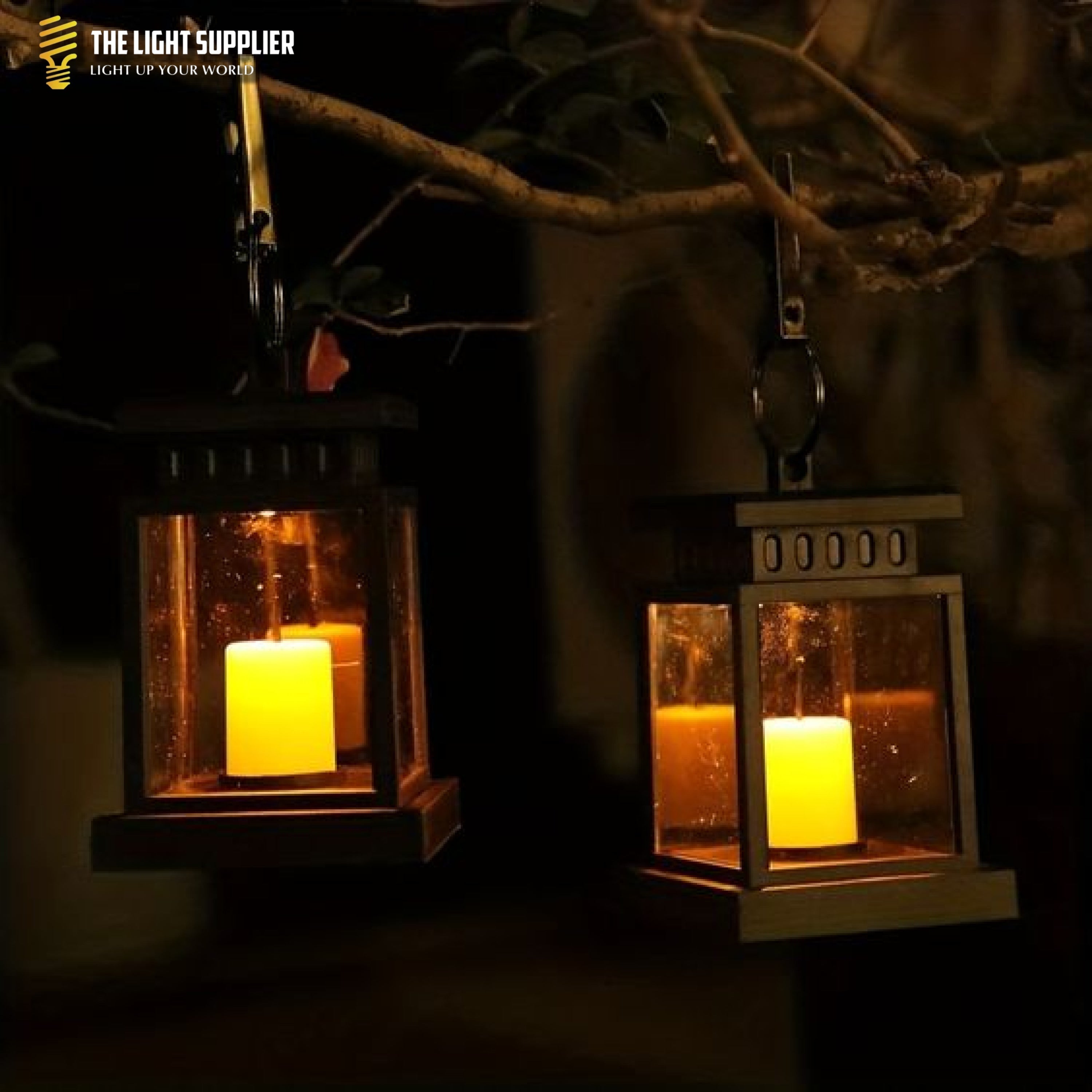 SOLARIFY Cube Solar Garden Lantern – Retro Outdoor LED Solar Light IP55 Waterproof Warm White Automatic