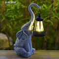 SOLARIFY Solar Elephant Garden Light – Decorative Resin Outdoor LED Landscape Statue Lamp Auto On/Off