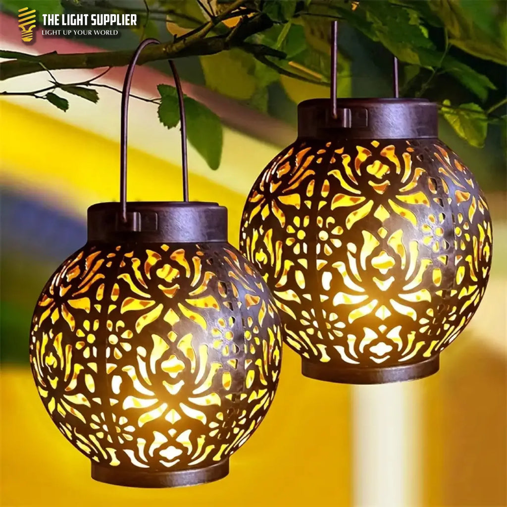 SOLARIFY Luna Retro Solar Garden Lantern – Hanging Outdoor Metal LED Light Waterproof Vintage Atmosphere Lamp