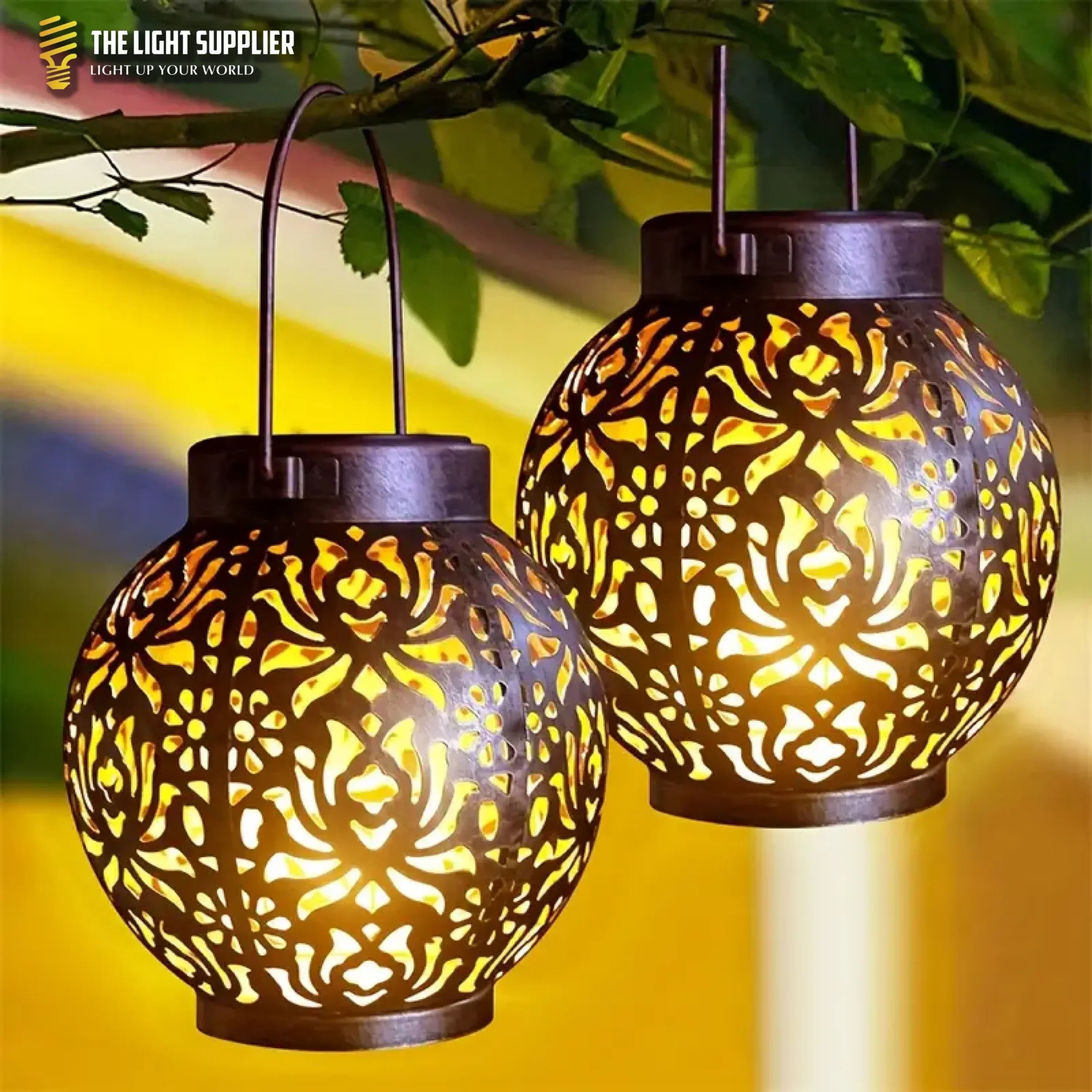 SOLARIFY Luna Retro Solar Garden Lantern – Hanging Outdoor Metal LED Light Waterproof Vintage Atmosphere Lamp