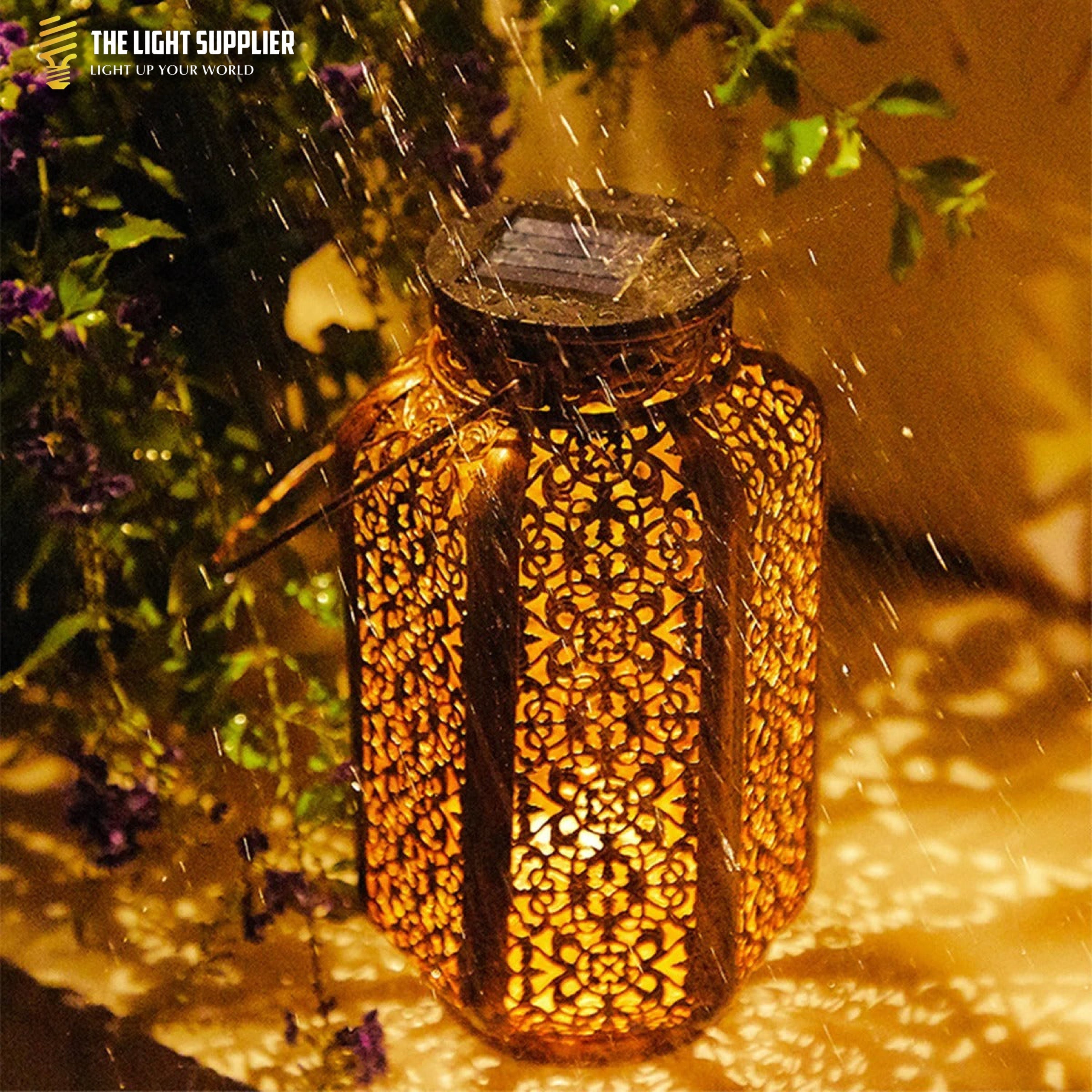 SOLARIFY Lunari Vintage Solar Garden Lantern – Hanging Outdoor Iron LED Light Retro Design Automatic Dusk to Dawn