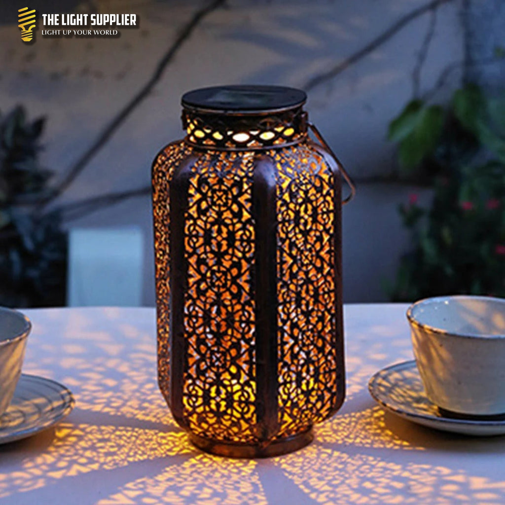 SOLARIFY Lunari Vintage Solar Garden Lantern – Hanging Outdoor Iron LED Light Retro Design Automatic Dusk to Dawn