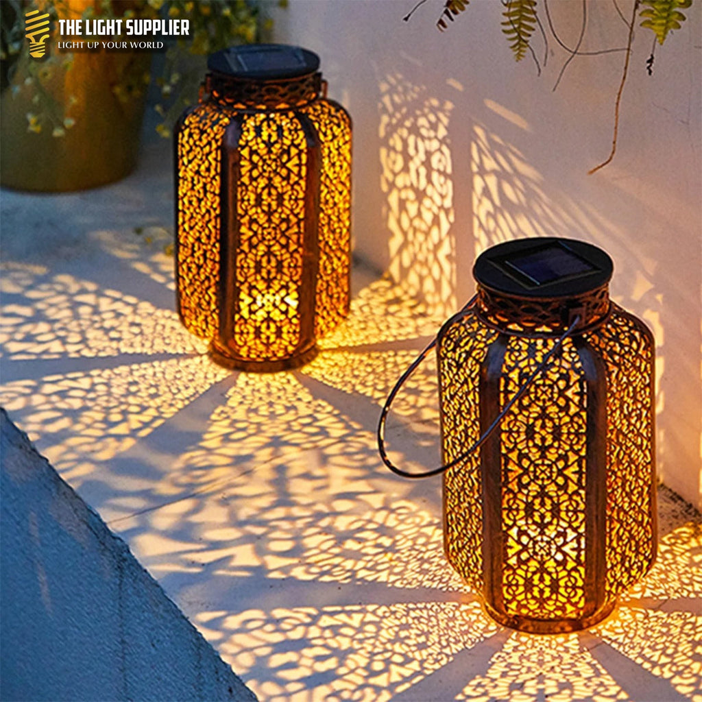 SOLARIFY Lunari Vintage Solar Garden Lantern – Hanging Outdoor Iron LED Light Retro Design Automatic Dusk to Dawn